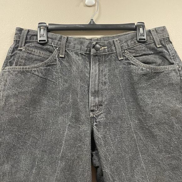 Dickies Loose Fit Faded Black Gray Denim Jean Shorts Size 34 - Picture 3 of 9